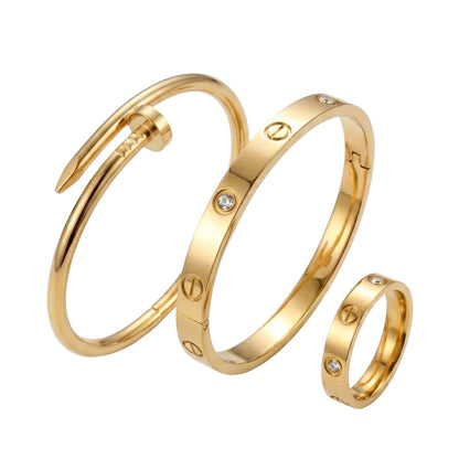 Nail Bangle,Cartier Bangle & Ring Stack