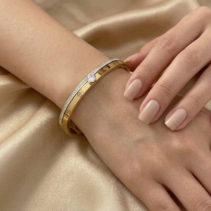 Premium Diamond Bangle - Stainless Steel