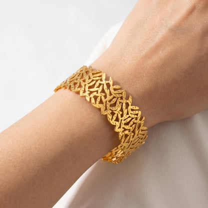 Hollow Leaf Cuff - Adjustable